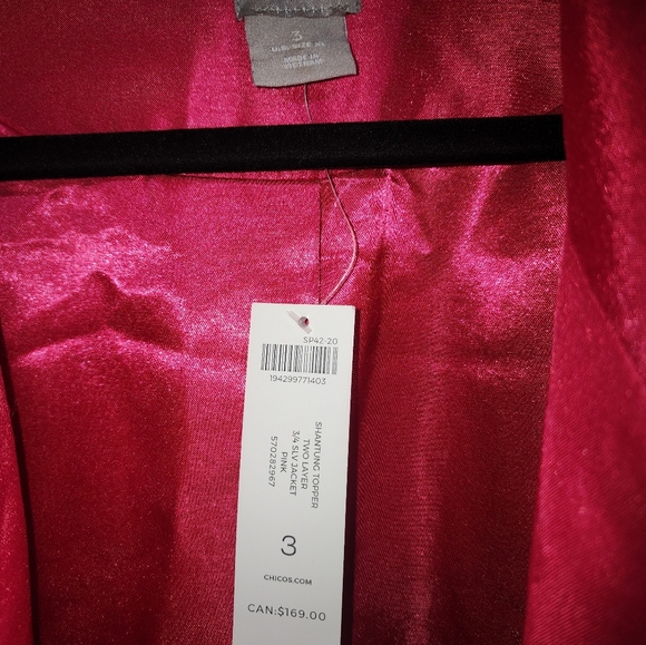 Chico's 2 Layer pink jacket XL - Picture 3 of 4